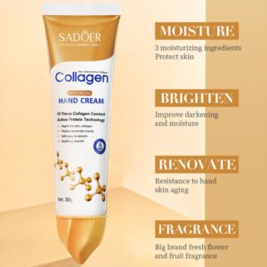 عرض 3 قطع كريم اليدين المضاد للشيخوخة والكولاجين النشط من سادوير-ANTI-AGING COLLAGEN HAND CREAM